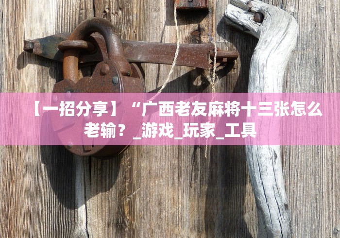 【一招分享】“广西老友麻将十三张怎么老输？_游戏_玩家_工具