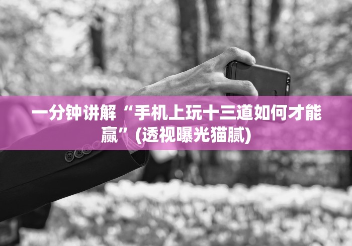 一分钟讲解“手机上玩十三道如何才能赢”(透视曝光猫腻)