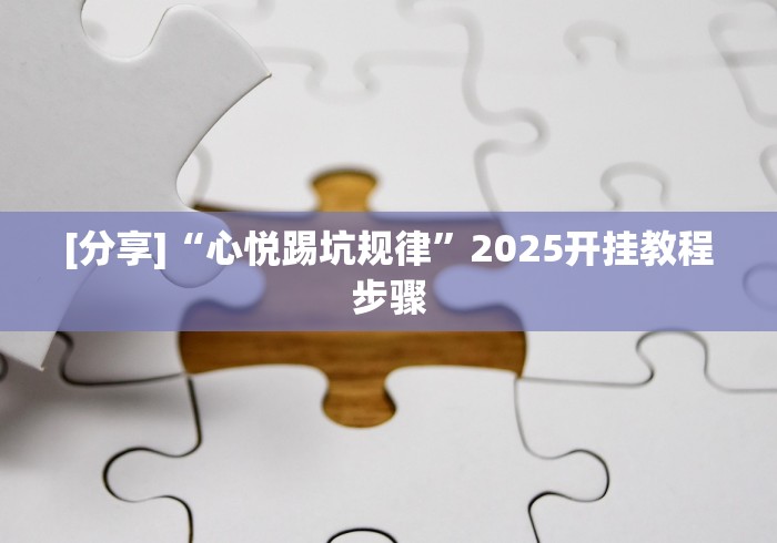 [分享]“心悦踢坑规律	”2025开挂教程步骤