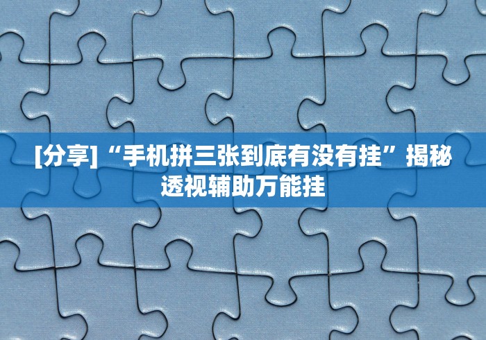 [分享]“手机拼三张到底有没有挂”揭秘透视辅助万能挂