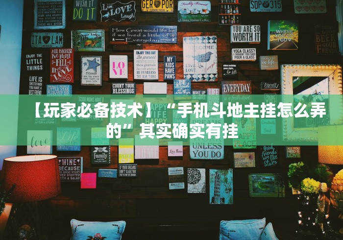 【玩家必备技术】“手机斗地主挂怎么弄的”其实确实有挂
