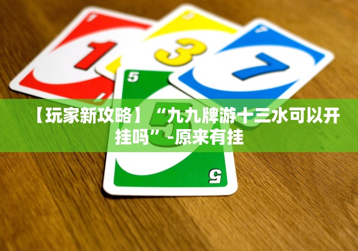 【玩家新攻略】“九九牌游十三水可以开挂吗”-原来有挂