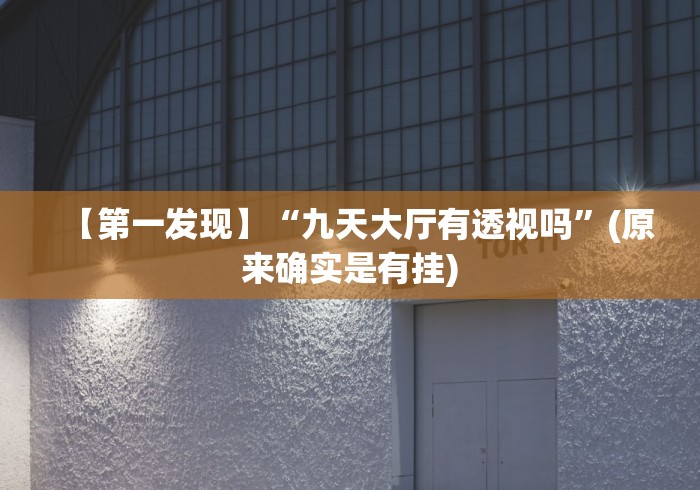 【第一发现】“九天大厅有透视吗	”(原来确实是有挂)