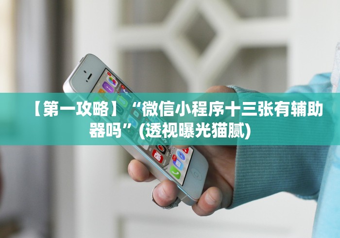 【第一攻略】“微信小程序十三张有辅助器吗”(透视曝光猫腻)