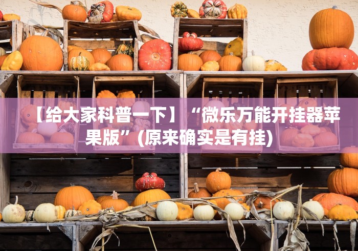 【给大家科普一下】“微乐万能开挂器苹果版”(原来确实是有挂)