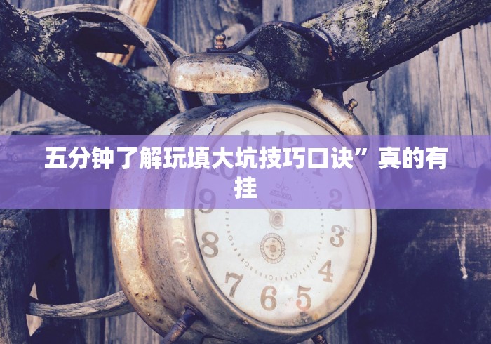 五分钟了解玩填大坑技巧口诀	”真的有挂