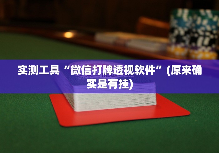 实测工具“微信打牌透视软件	”(原来确实是有挂)