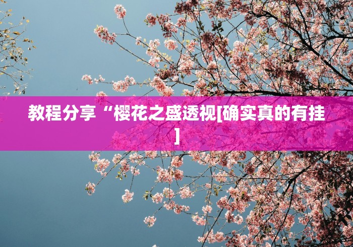 教程分享“樱花之盛透视[确实真的有挂]