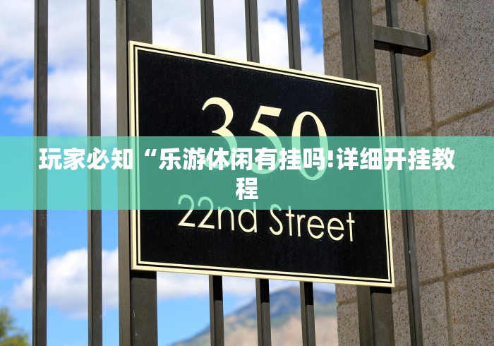 玩家必知“乐游休闲有挂吗!详细开挂教程 玩家必知“乐游休闲有挂吗!详细开挂教程