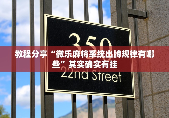 教程分享“微乐麻将系统出牌规律有哪些”其实确实有挂