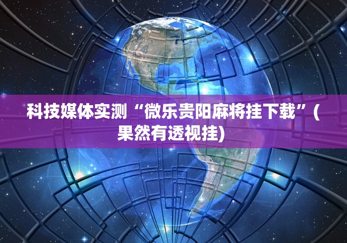 科技媒体实测“微乐贵阳麻将挂下载	”(果然有透视挂) 