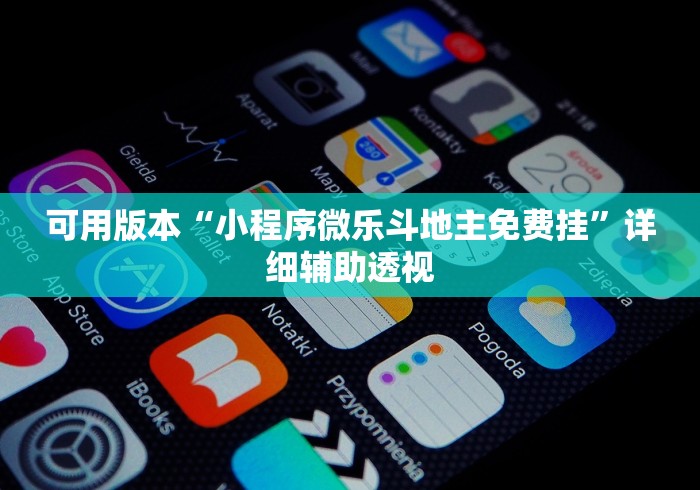 可用版本“小程序微乐斗地主免费挂”详细辅助透视