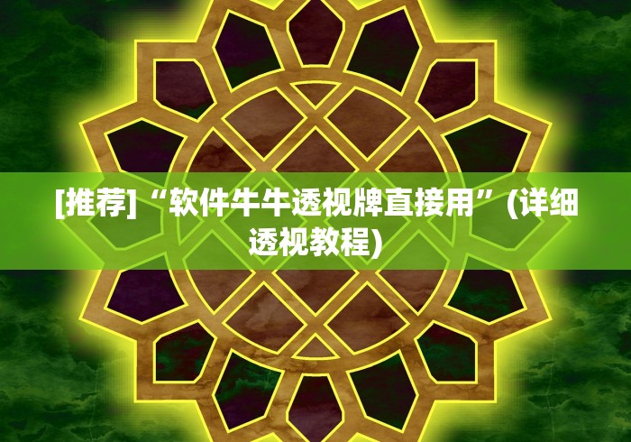 [推荐]“软件牛牛透视牌直接用”(详细透视教程)