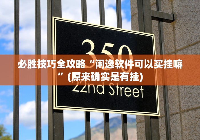 必胜技巧全攻略“闲逸软件可以买挂嘛”(原来确实是有挂)