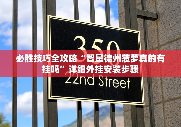必胜技巧全攻略“智星德州菠萝真的有挂吗”详细外挂安装步骤