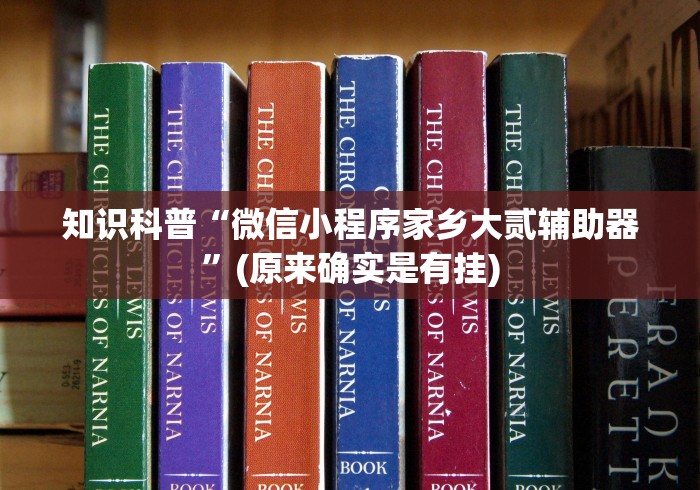 知识科普“微信小程序家乡大贰辅助器”(原来确实是有挂)