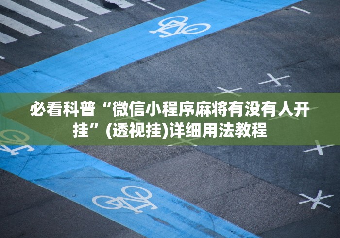 必看科普“微信小程序麻将有没有人开挂”(透视挂)详细用法教程