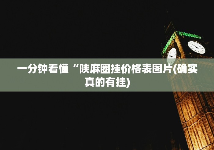 一分钟看懂“陕麻圈挂价格表图片(确实真的有挂) 一分钟看懂“陕麻圈挂价格表图片(确实真的有挂)