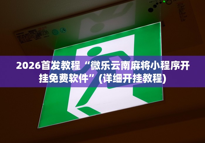 2026首发教程“微乐云南麻将小程序开挂免费软件”(详细开挂教程)