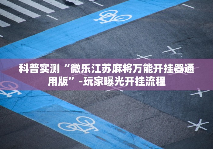 科普实测“微乐江苏麻将万能开挂器通用版”-玩家曝光开挂流程