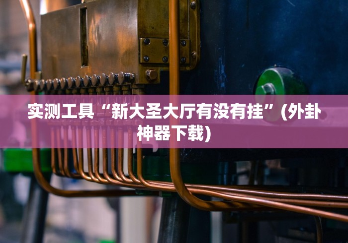 实测工具“新大圣大厅有没有挂”(外卦神器下载)