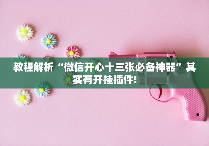 教程解析“微信开心十三张必备神器”其实有开挂插件!