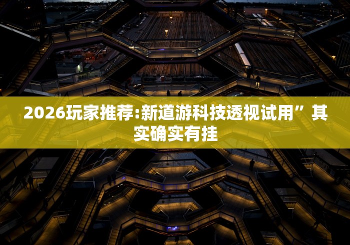 2026玩家推荐:新道游科技透视试用	”其实确实有挂