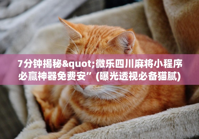 7分钟揭秘"微乐四川麻将小程序必赢神器免费安”(曝光透视必备猫腻)
