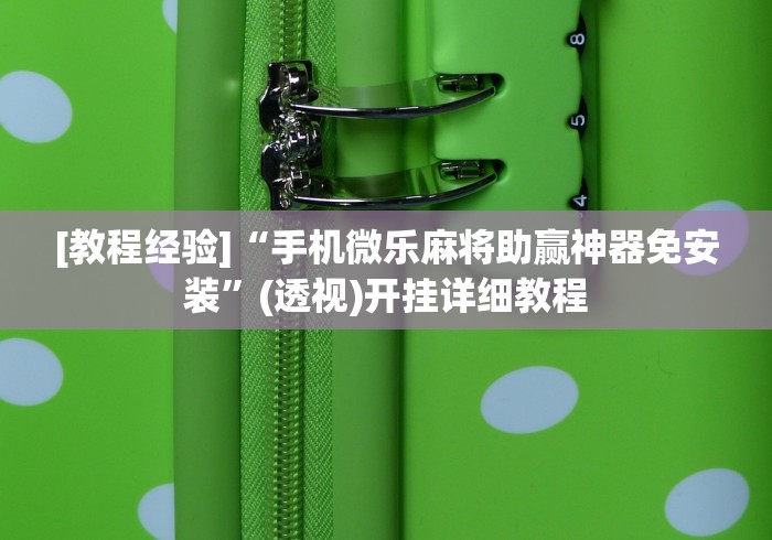 [教程经验]“手机微乐麻将助赢神器免安装”(透视)开挂详细教程