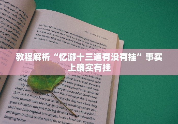 教程解析“忆游十三道有没有挂	”事实上确实有挂