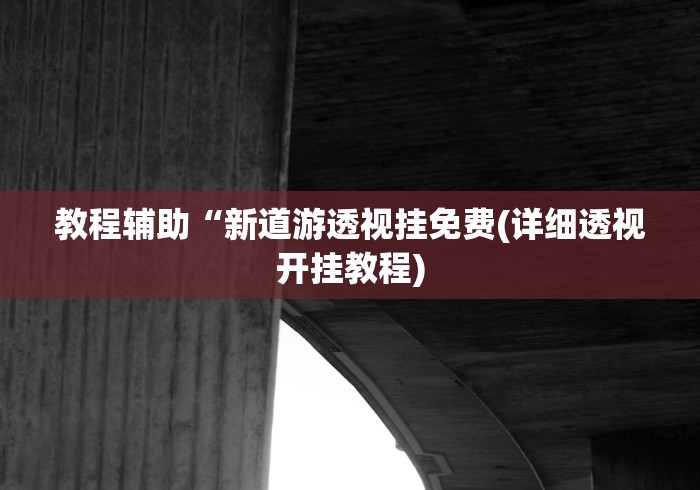 教程辅助“新道游透视挂免费(详细透视开挂教程) 教程辅助“新道游透视挂免费(详细透视开挂教程)