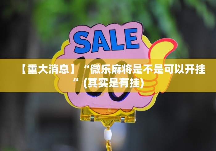【重大消息】“微乐麻将是不是可以开挂	”(其实是有挂)