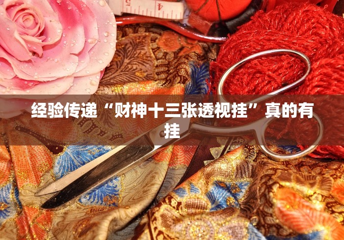 经验传递“财神十三张透视挂	”真的有挂