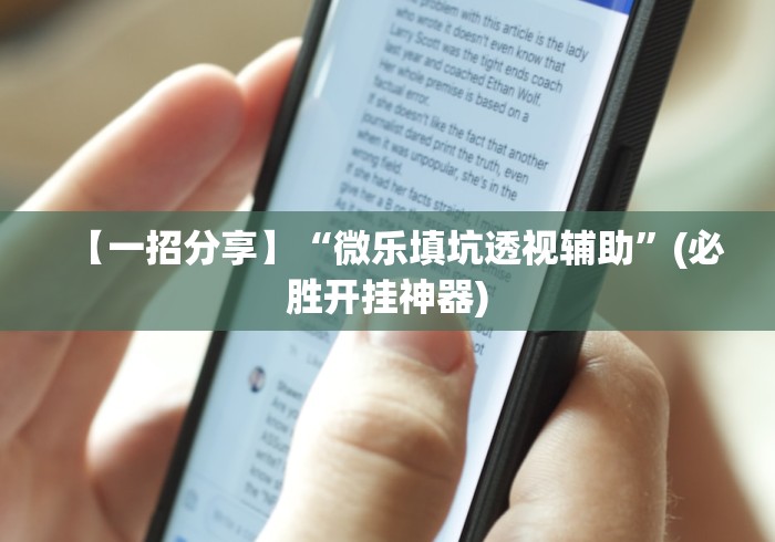 【一招分享】“微乐填坑透视辅助	”(必胜开挂神器)