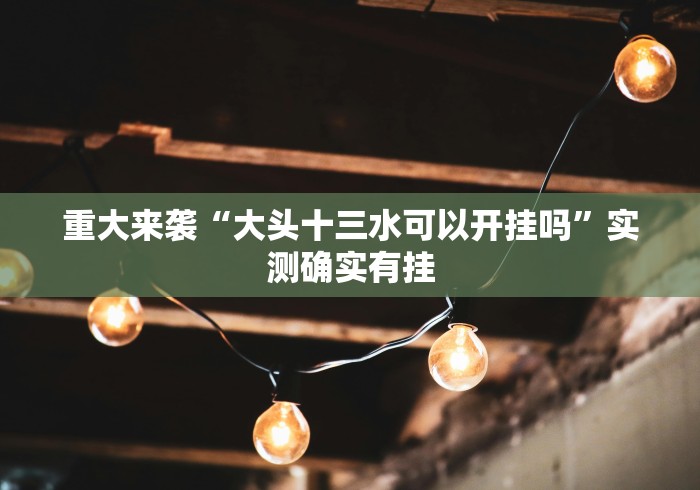 重大来袭“大头十三水可以开挂吗	”实测确实有挂