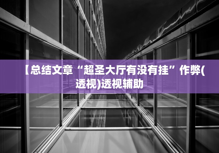 【总结文章“超圣大厅有没有挂”作弊(透视)透视辅助