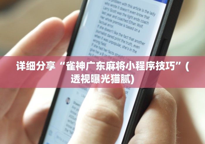 详细分享“雀神广东麻将小程序技巧”(透视曝光猫腻)