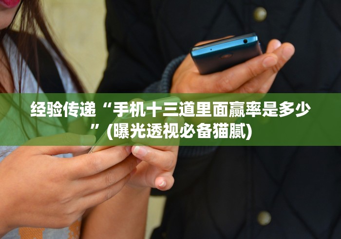 经验传递“手机十三道里面赢率是多少”(曝光透视必备猫腻)