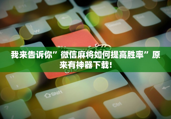 我来告诉你”微信麻将如何提高胜率”原来有神器下载!