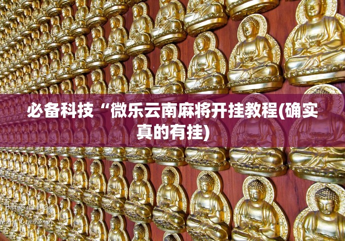 必备科技“微乐云南麻将开挂教程(确实真的有挂) 必备科技“微乐云南麻将开挂教程(确实真的有挂)